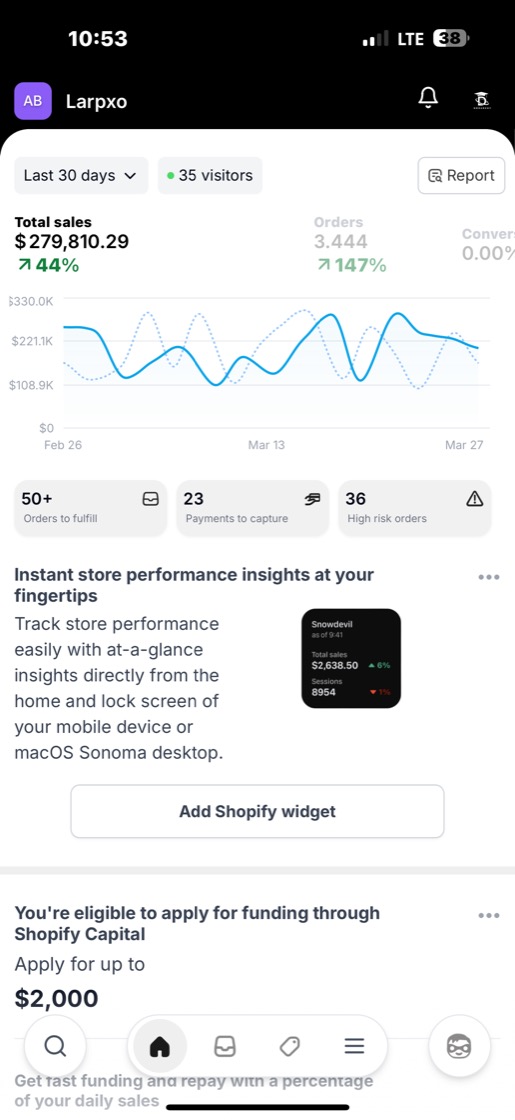 Digital Monarchy mobile dashboard